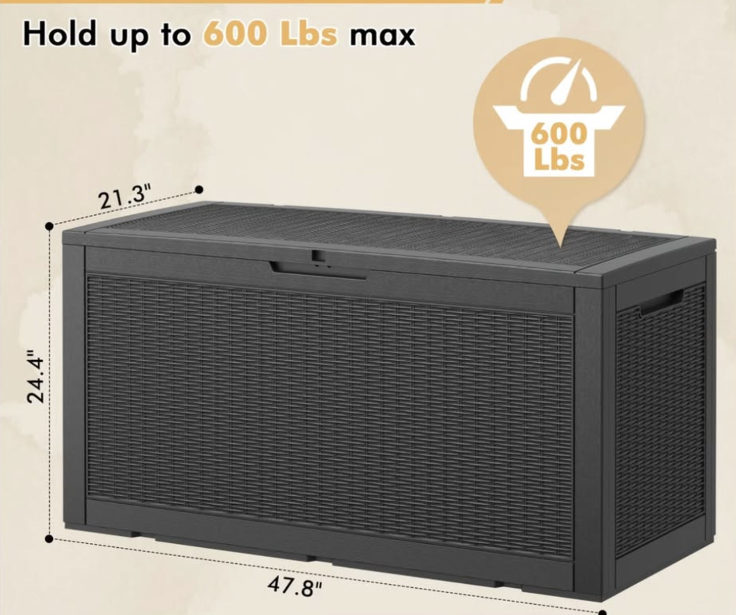 Brand New in Box 100 Gallon Deck Box Lockable Resin Outdoor Storage Box Waterproof