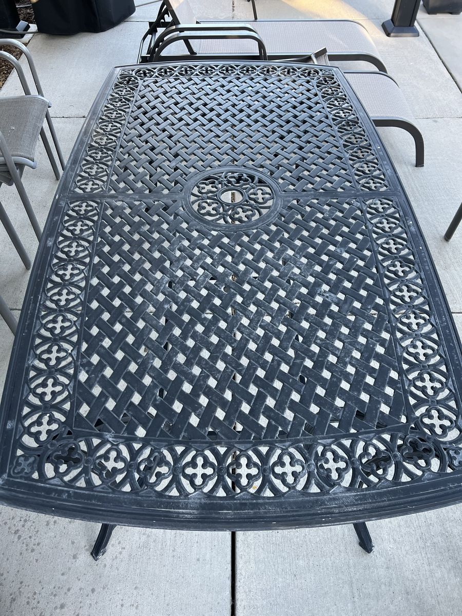 Rectangle Aluminum Patio Outdoor Dining Table