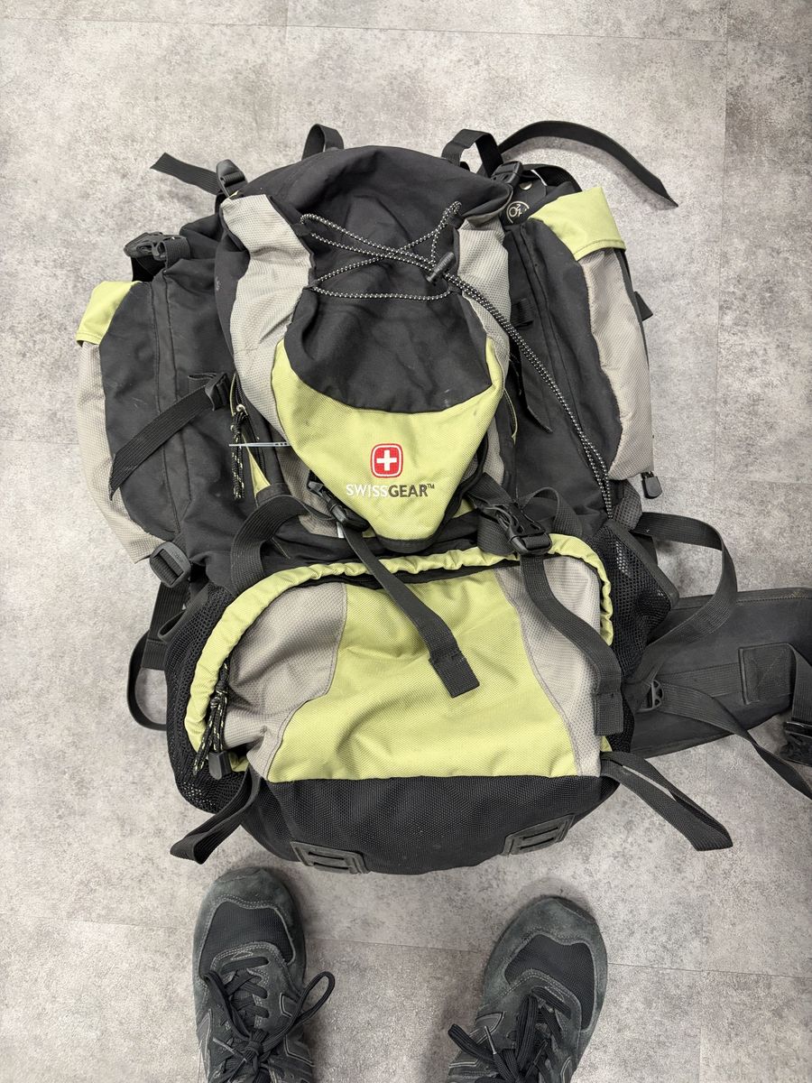 SwissGear Backpack Black Lime Green Gray Travel Da