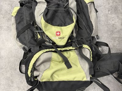 SwissGear Backpack Black Lime Green Gray Travel Da