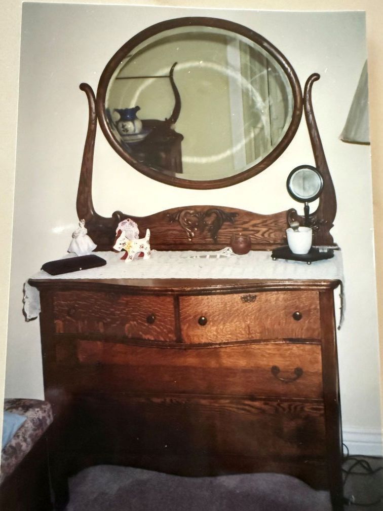 Antique Oak Dresser and Mirror