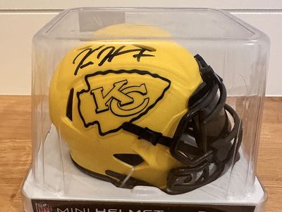 Kareem Hunt Signed Kansas City Chiefs Riddell Rave Collection Mini Helmet - Autographed NFL Memorabilia