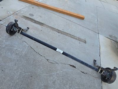 Trailer AXLES like NEW COMPLETE WITH SPRING, HUB, ELECTRIC BRAKES