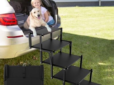 Extra Wide 5 Steps Dog Stairs for Large Dogs