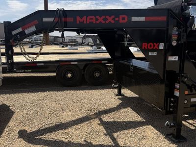Maxx-D ROX Gooseneck 7x14 ft Roll Off Trailer 14K GVWR Electric Tarp