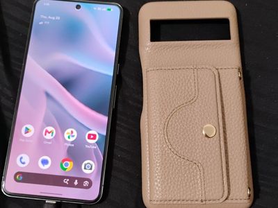 Google Pixel 8 Pro Smartphone with Leather Wallet Case and Box