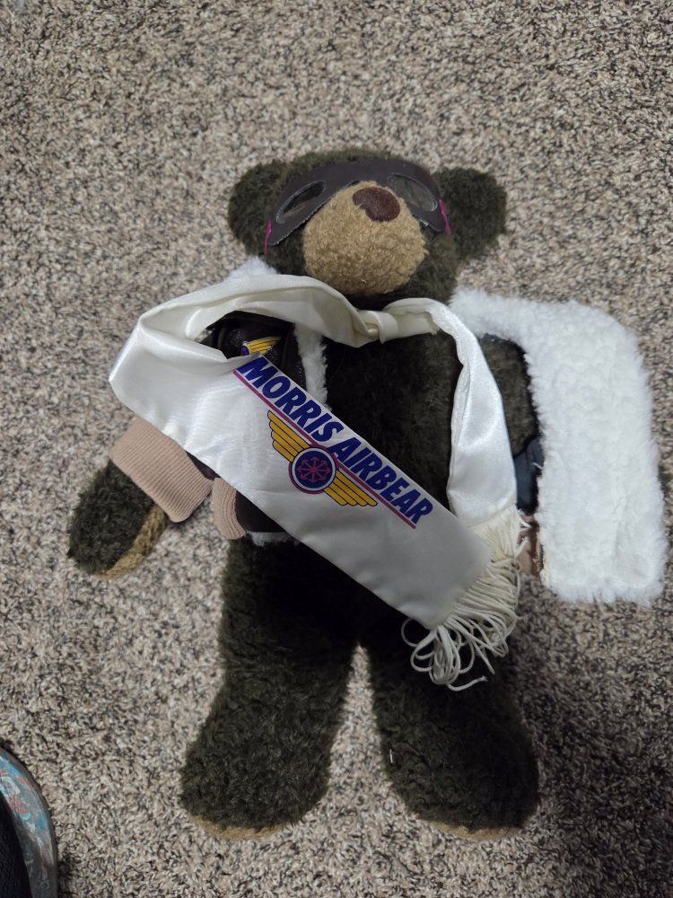 Vintage Morris Airbear Pilot Teddy Bear with Bomber Jacket and Goggles