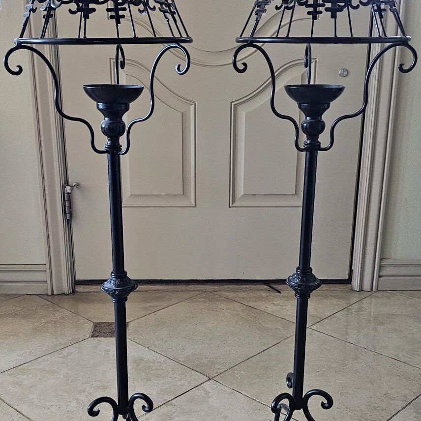 Candle Holder Pair Metal 39"Tx10"W