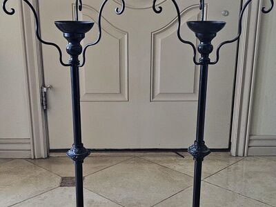 Candle Holder Pair Metal 39"Tx10"W