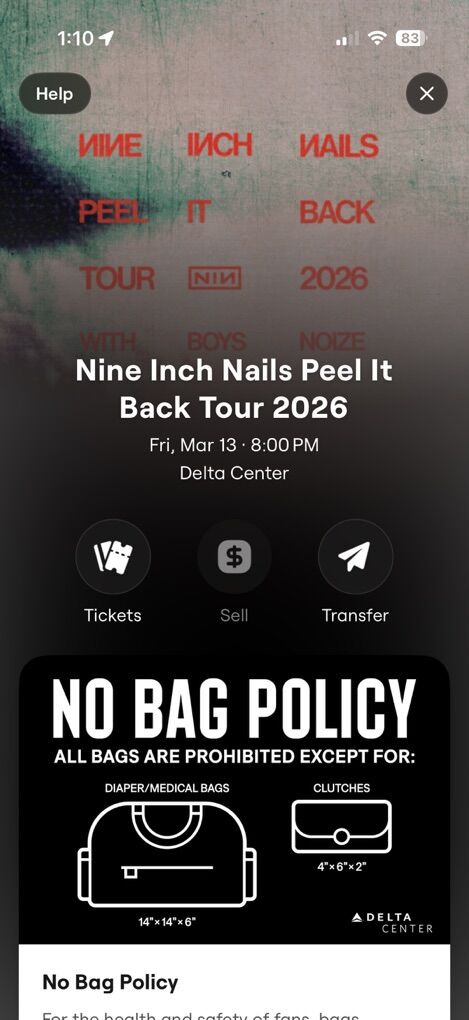 9 Inch Nails peel It Back Tour 2026 3/13