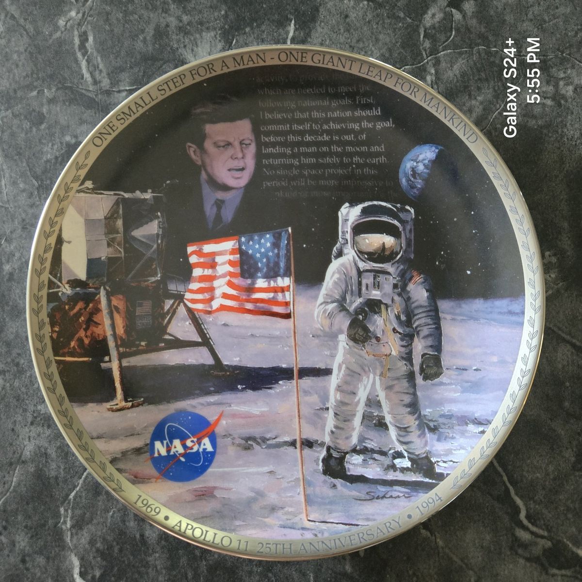Apollo 11 "The Eagle Has Landed" 25th Anniv. Collector Plate by Robert Schaar for Bradford Exchange