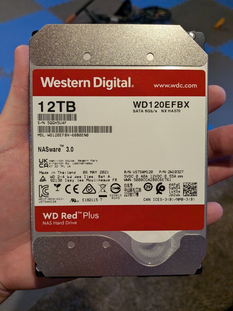 Western Digital Red Plus 12TB SATA III 3.5" NAS Hard Drive 7200 RPM
