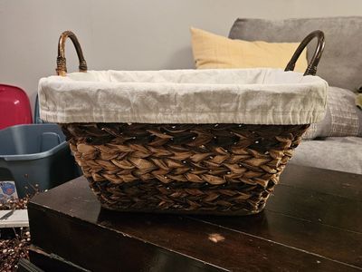 Large basket with handles and liner