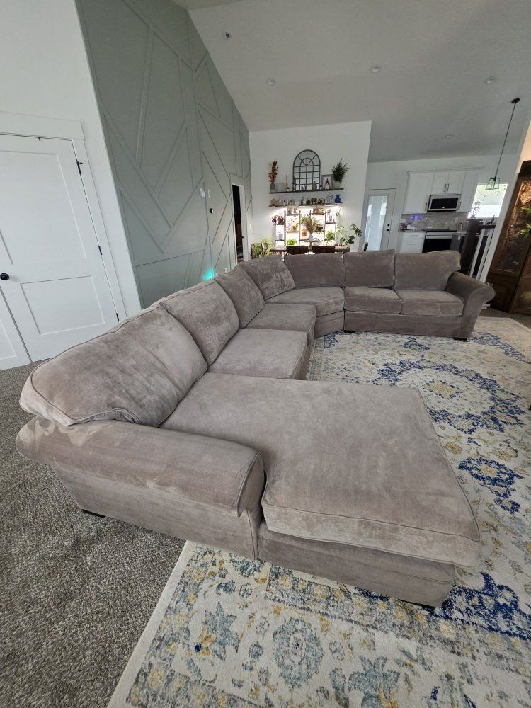 Microfiber sectional.