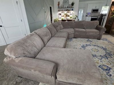 Microfiber sectional.