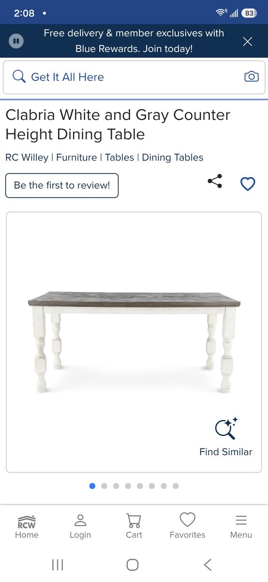 Brand new white and grey counter height dining table