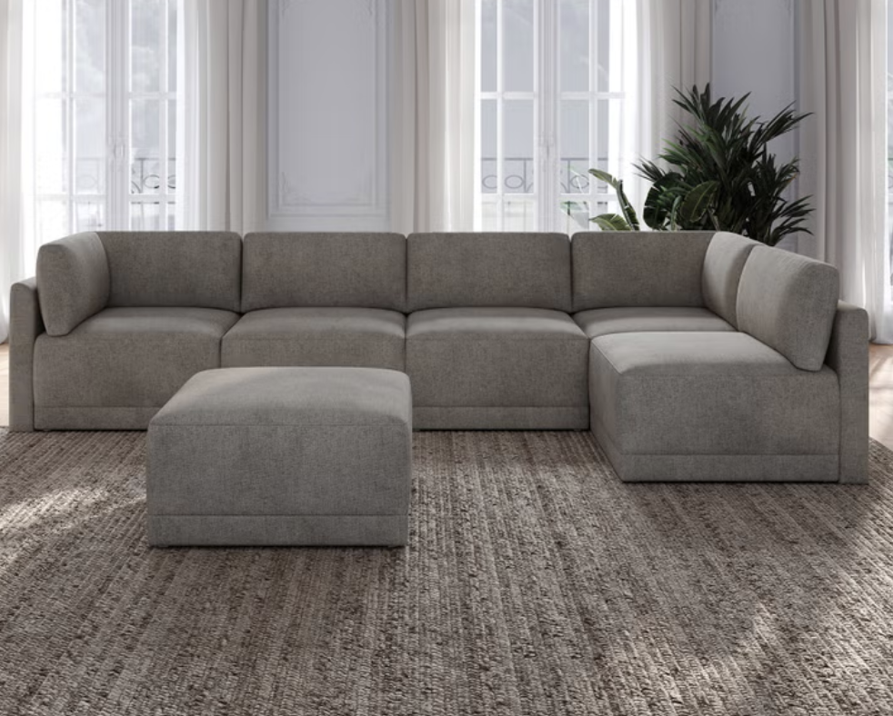 BACK TO SCHOOL HOME UPGRADE – THOMASVILLE FALLON GRAY 6-PIECE MODULAR SECTIONAL