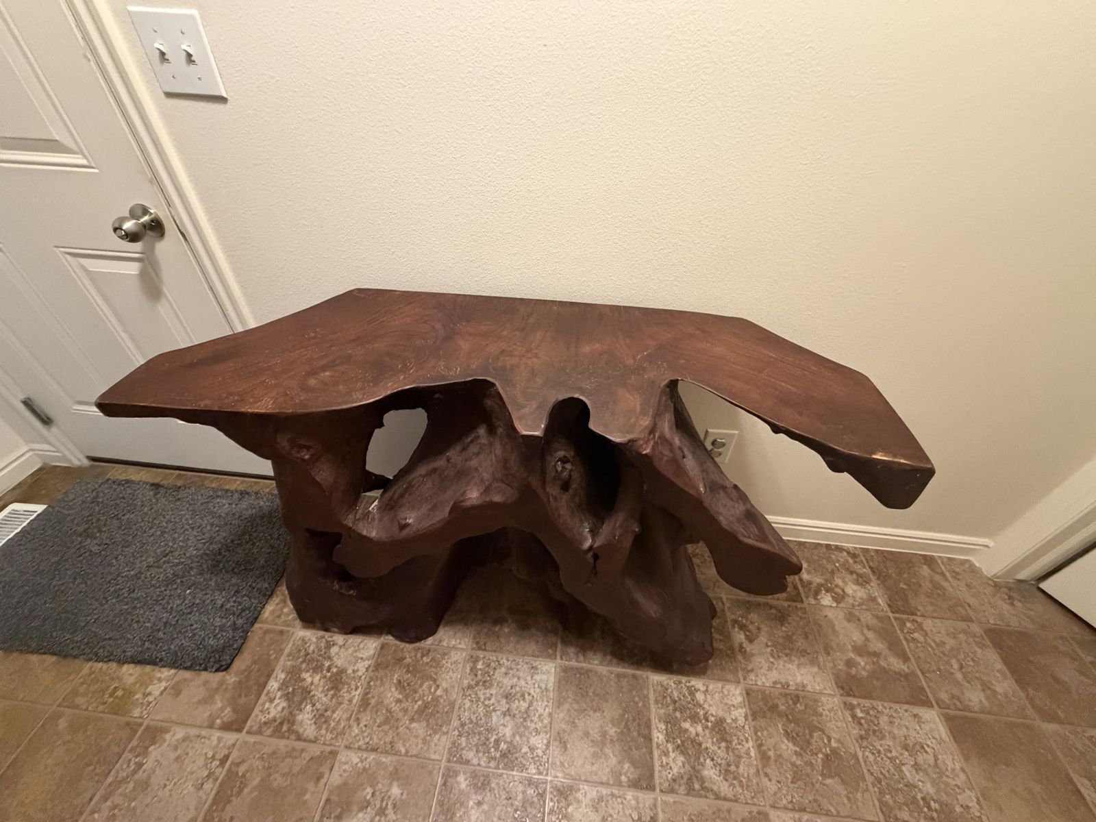 Rustic Live Edge Teak Root Console