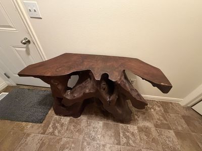 Rustic Live Edge Teak Root Console