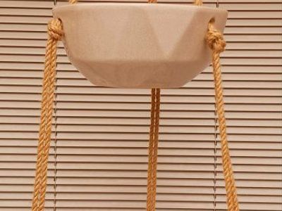 Two-Tier Hanging Planter Ceramic Pots with Jute Rope