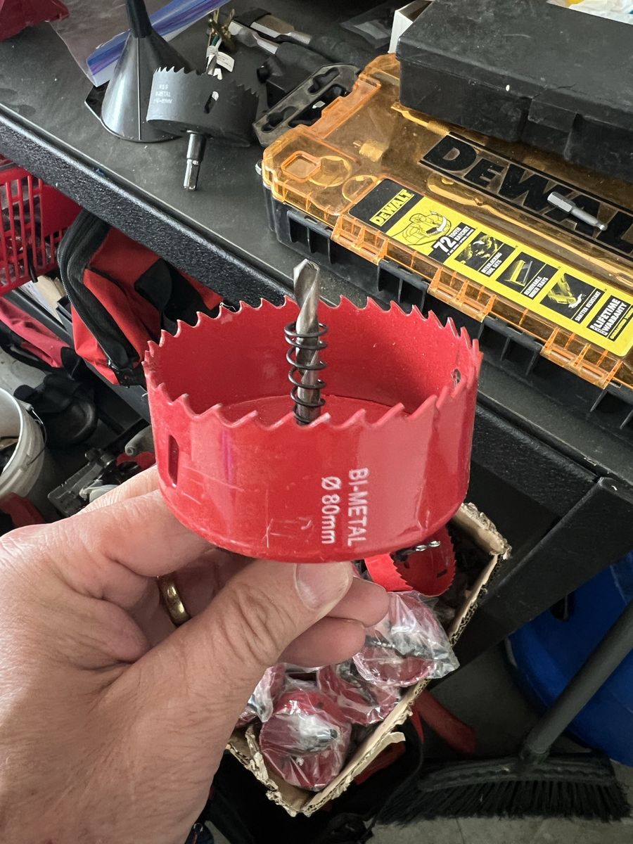 80mm Bi-Metal Hole Saws - ~35 New, Red w/ Pilot Dr