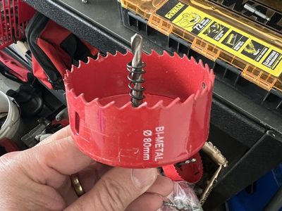 80mm Bi-Metal Hole Saws - ~35 New, Red w/ Pilot Dr