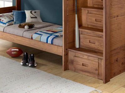 Solid Wood Bunk Bed Full with Storage Steps. Since its not put up right now im showing the first pic which is similar.