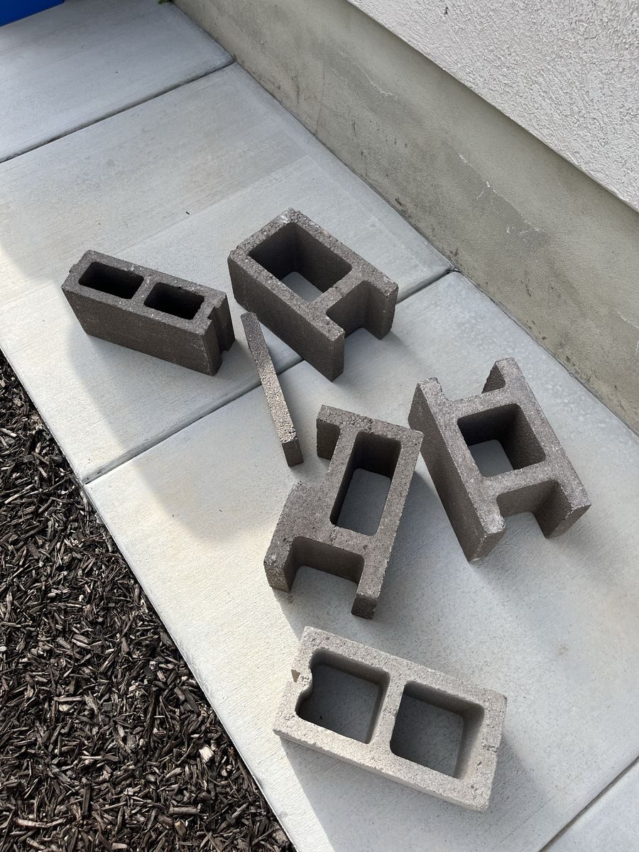 Concrete Cinder Blocks - Mixed Sizes for Various Construction & Landscaping Projects