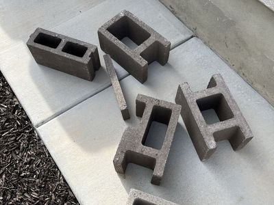 Concrete Cinder Blocks - Mixed Sizes for Various Construction & Landscaping Projects