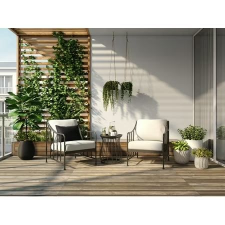 BHG Aubrey 3-Piece OUTDOOR Chat Set, Cream