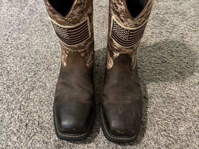 Ariat WorkHog Patriot Steel Toe Work Boots - Men's Size 13D - Camo/Brown