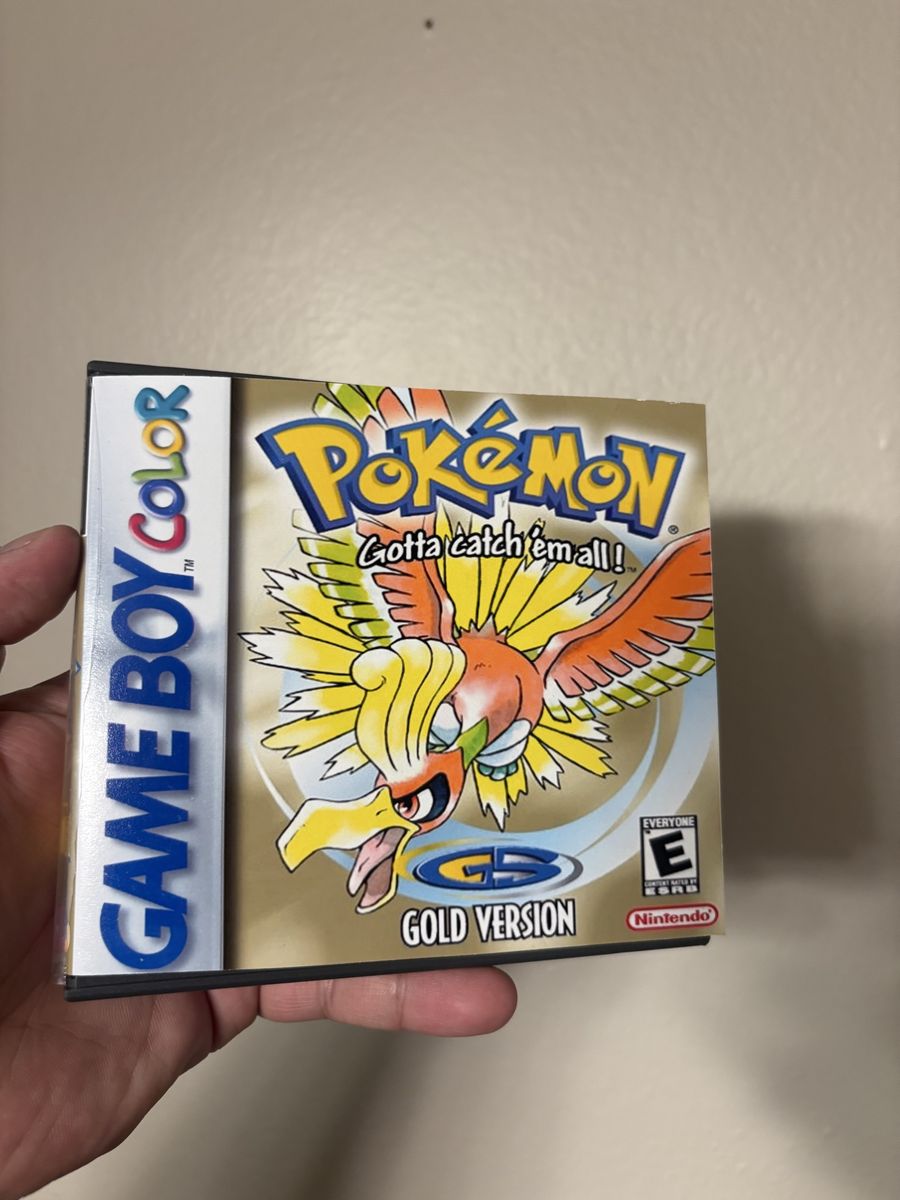 Pokemon Gold Version Game Boy Color with Custom Case