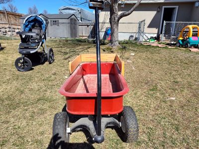 radio flyer wagon metal and wood