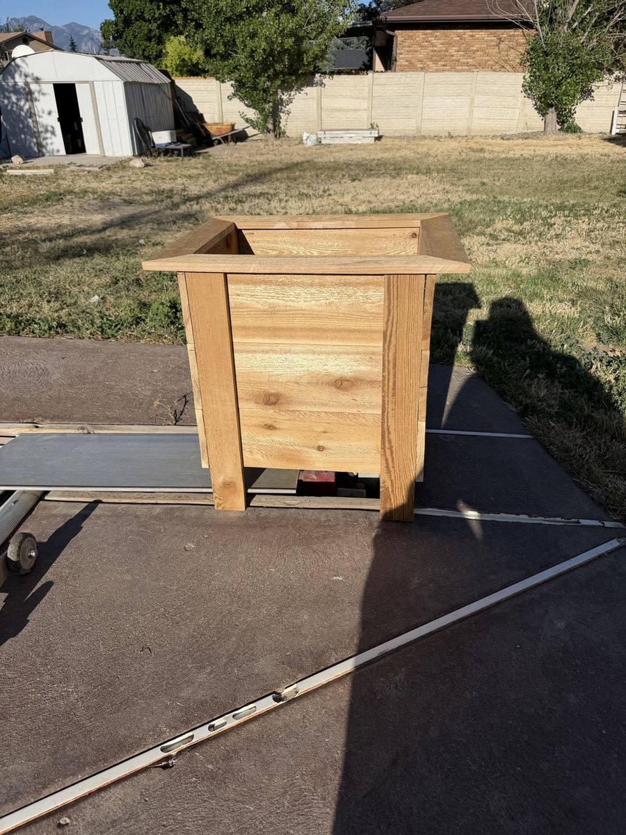 Handmade Wooden Planter Box - Unfinished Natural Wood