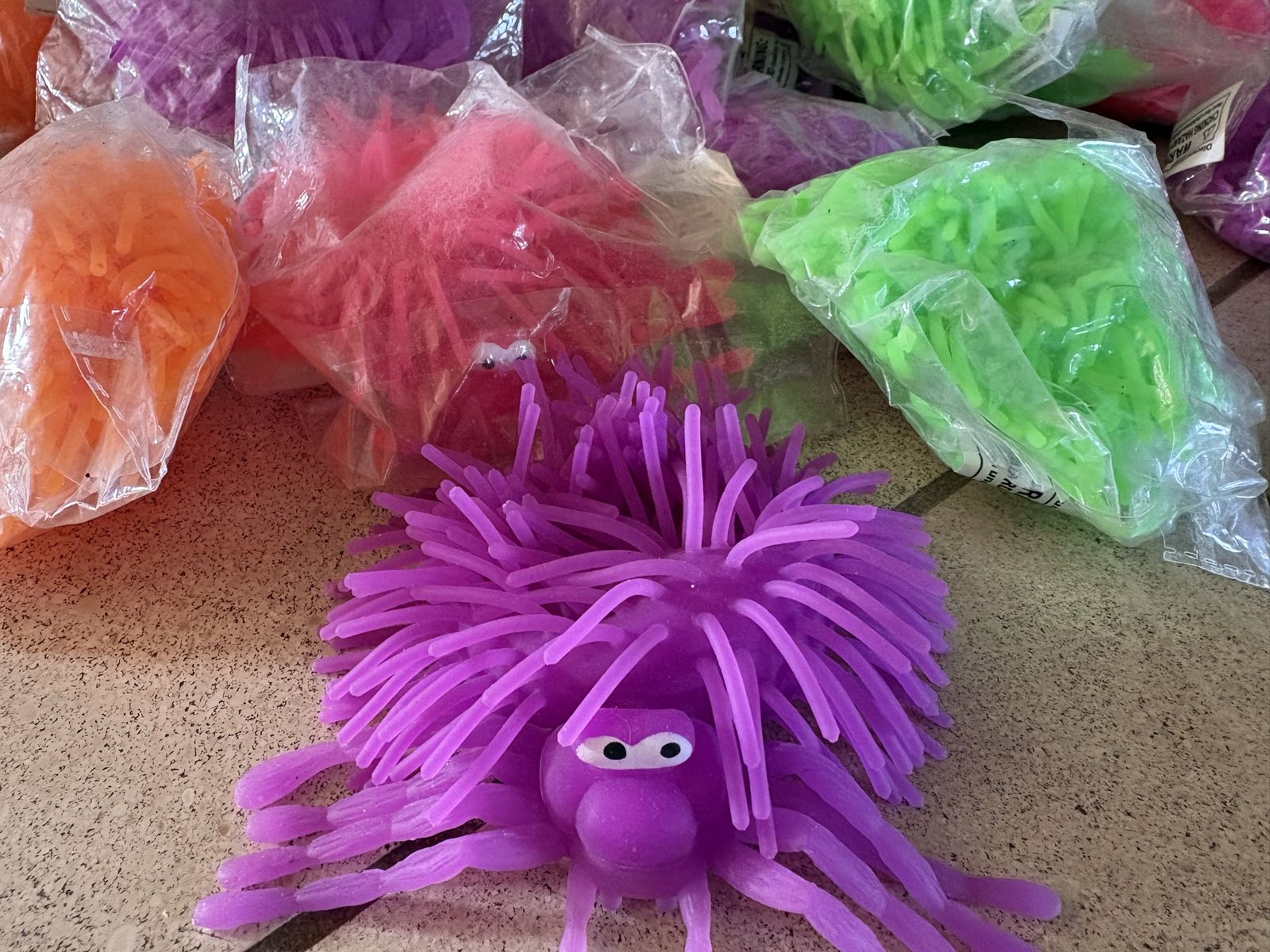 27 New Light Up Squishy Spiders
