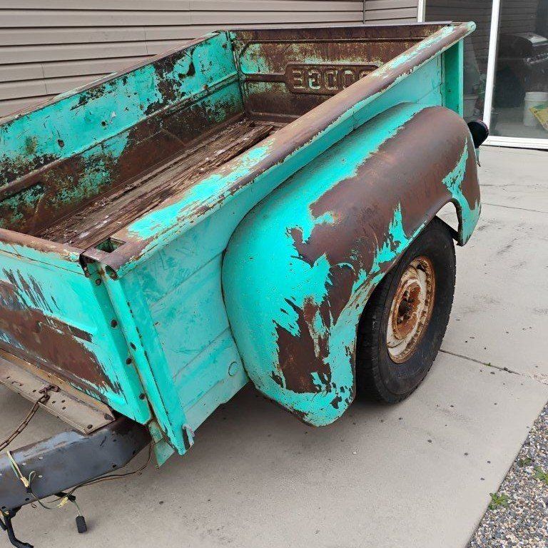 antique 40s/50s? dodge truck bed trailer.