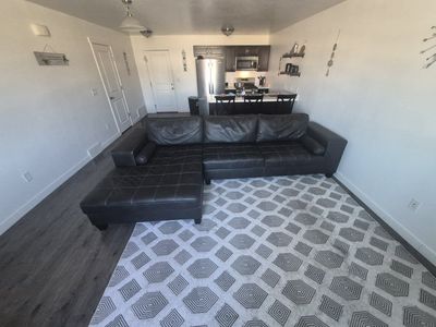 brown leather sectional