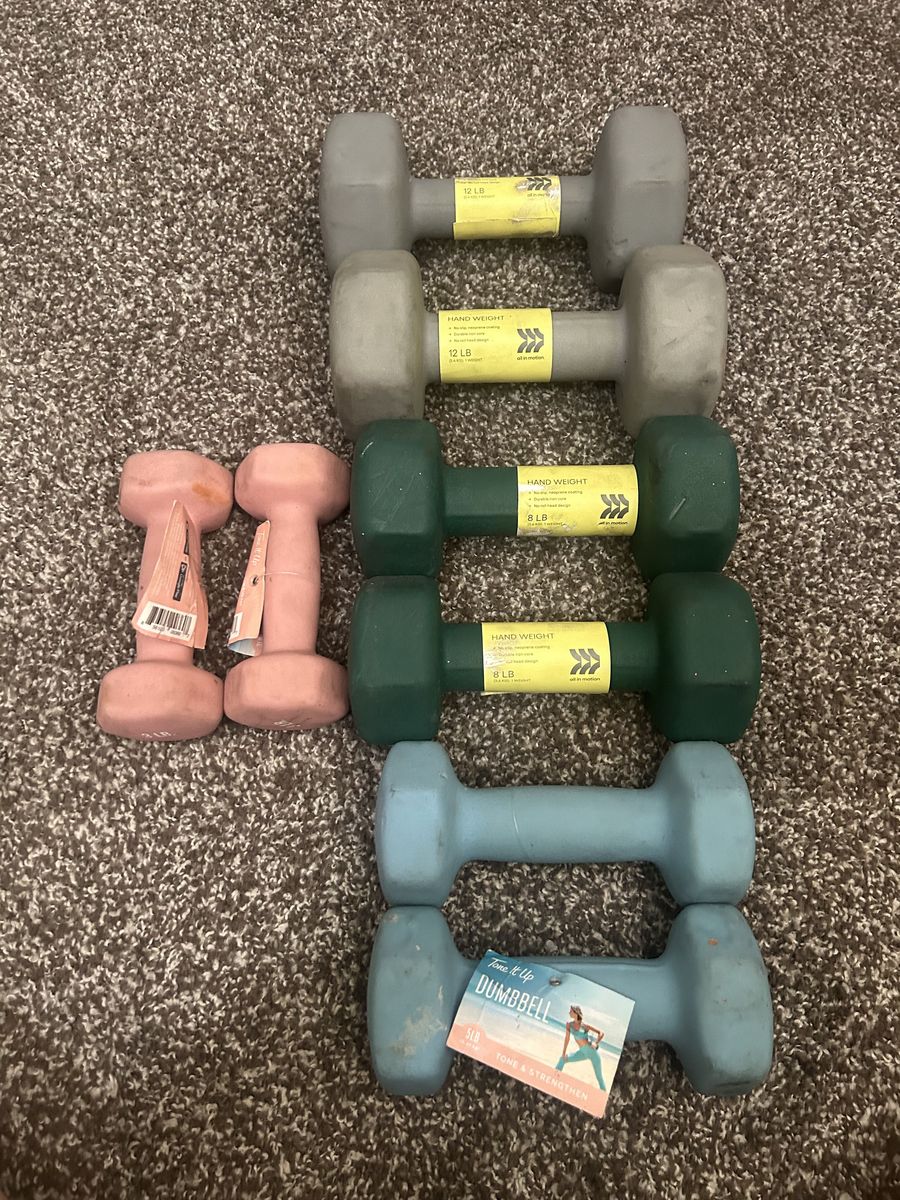 Dumbell Set (3lb, 5lb, 8lb, 12lb)