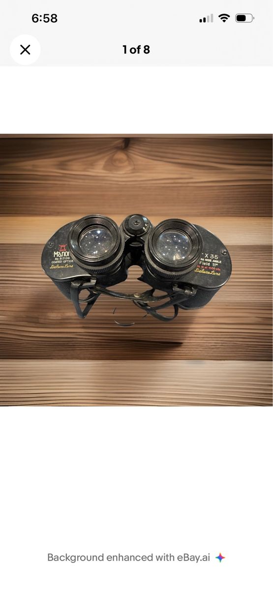 Vintage MANON Shrine Binoculars. 7x35 Extra Wide Angle Coated Optics Deluxe Lens