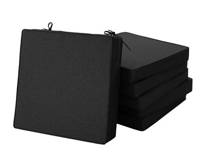 6 black outdoor cushions/new