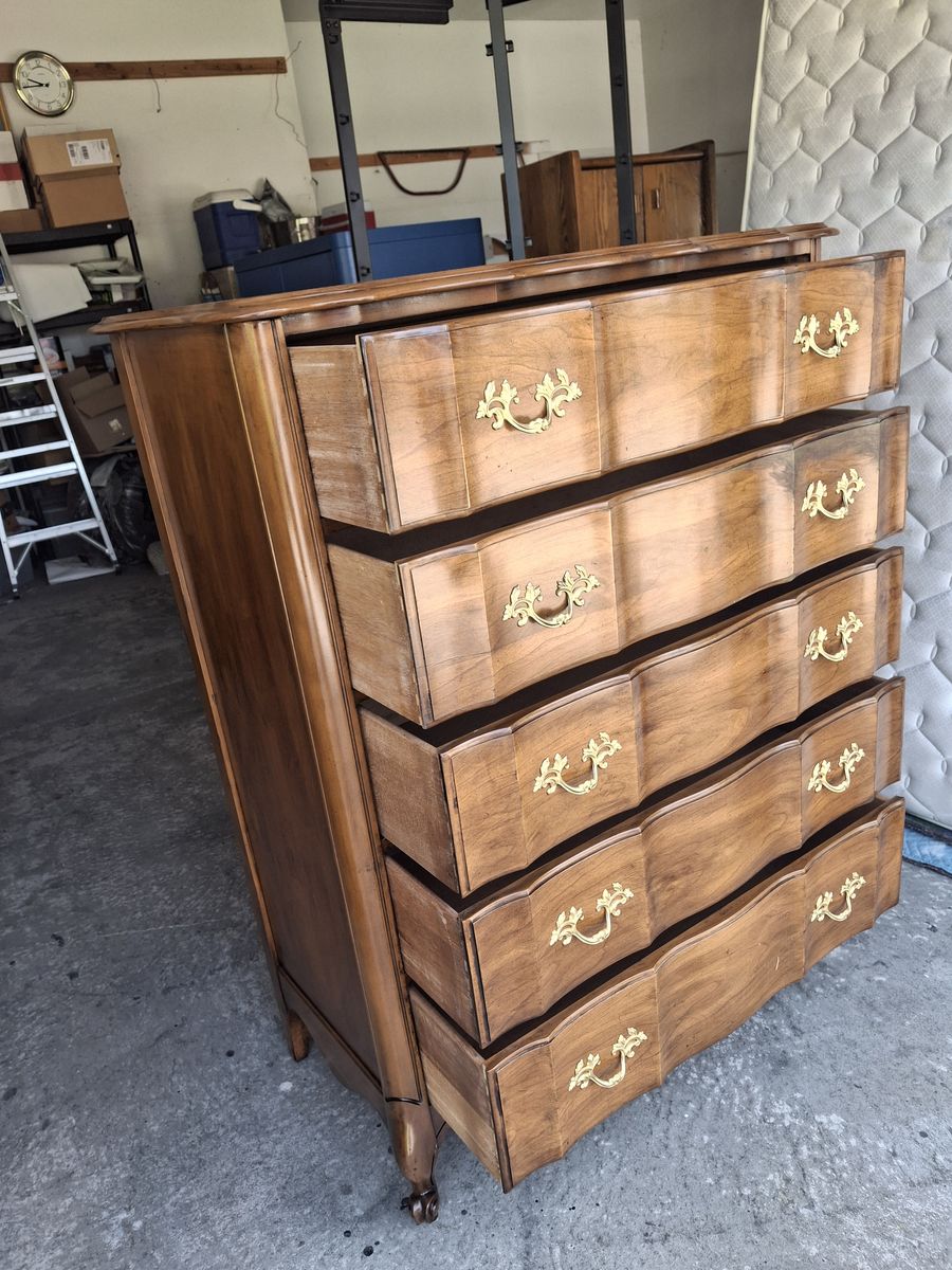 1950 all wood SERPENTINE dresser