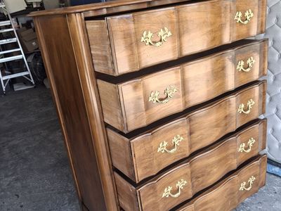1950 all wood SERPENTINE dresser