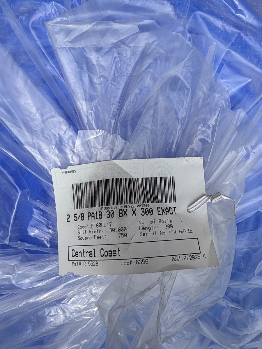 Industrial 30" Packaging Film Roll - PA18 Poly/Barrier Film (750 Sq Ft)