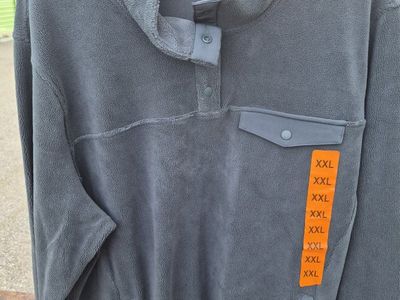 32 Degrees Heat Men's XXL Gray Fleece Pullover Snap-Button Sweater