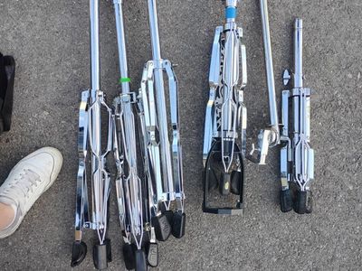 Drum Hardware Stands Set - Chrome Finish, Used - Complete Set for Drummers