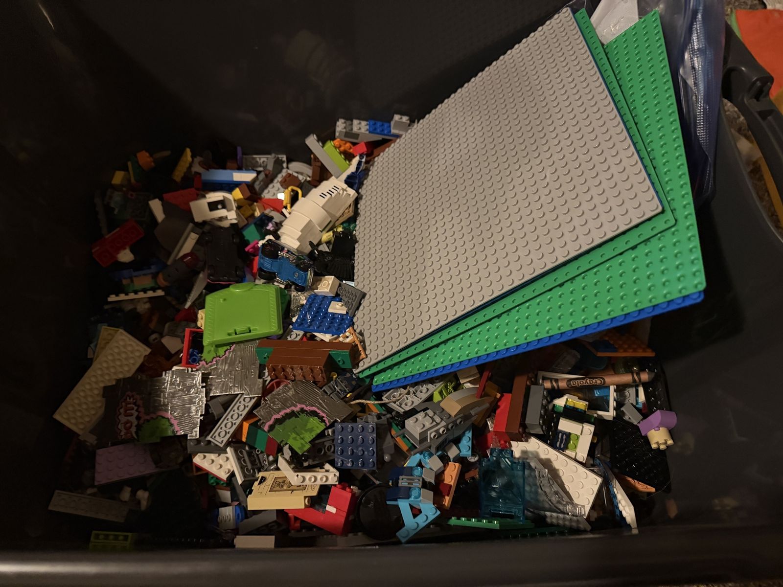 Tote of assorted legos