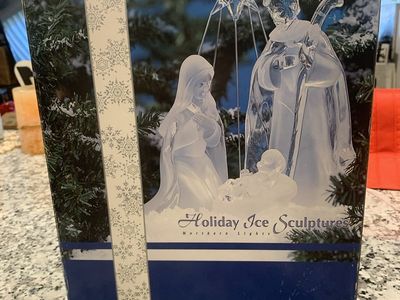 Heritage Mint Holiday Ice Sculptures Nativity Scene Color Changing