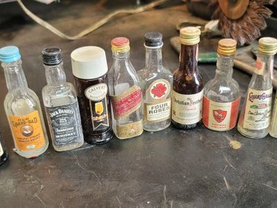 25 vintage mini bottles