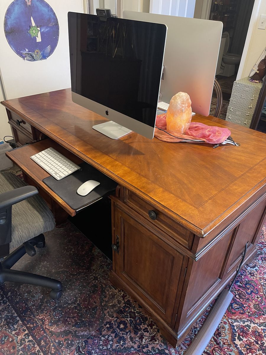 Two-Person Solid Wood Executive Desk