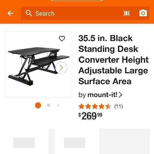Mount-It! 35.5 in. Black Standing Desk Converter - Height Adjustable, Ergonomic Keyboard Tray
